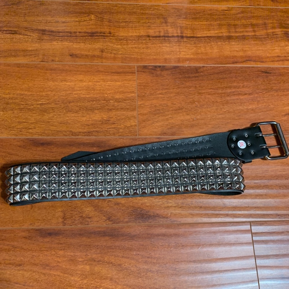 Leather studded belt